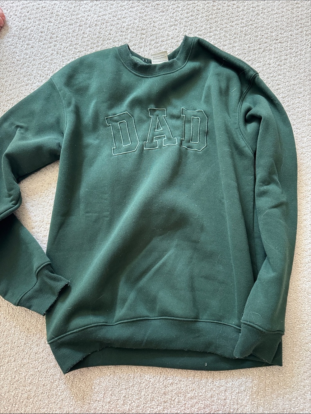 Dark Green 'DAD' Crewneck Sweatshirt - Men's Sweater NEW! Embroidered